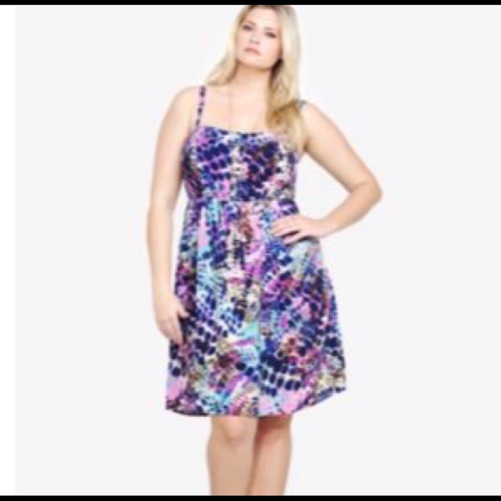 Torrid multi color button front challis dress